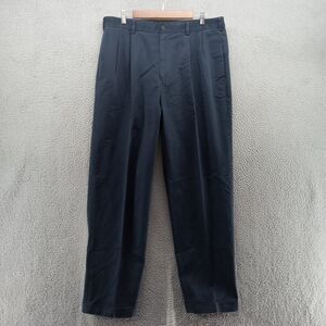 Brooks Brothers Pants Mens 38x34 Navy Blue Advantage Chino Pleated Elliot Cotton